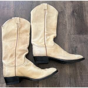 Vintage Men's sz 10.5 B Larry Mahan Elk Skin SOFT Leather Cowboy Western Boots